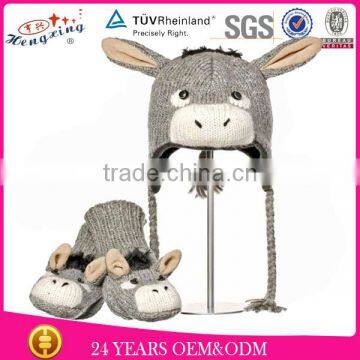 Donkey Animal Hat Hot Sale Warm Winter Kids Knitted Animal Hats