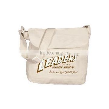 Eco-Friendly Cotton Messenger Bag - made from 10 oz. cotton canvas and comes with your logo.