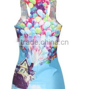 Coloured Balloon Digital Printing Women's Tank Top photo-3