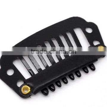 Black Comb Shaped Snap Hair Clips 2.8x1.6cm