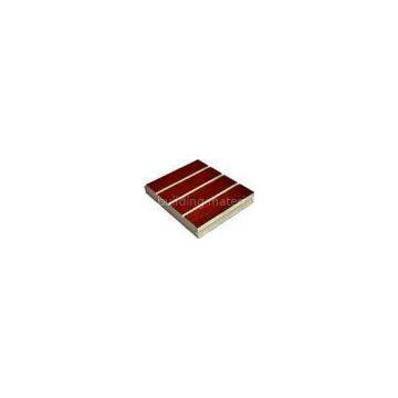 Red Wooden Grooved Acoustic Panel For Hospitals , Low Formaldehyde