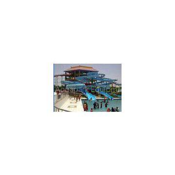 Customized Long Spiral Fiberglass Water Slides , Easy Install Aqua Park Equipment