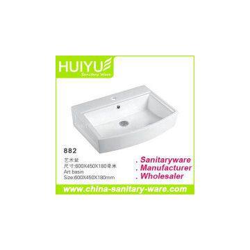 Factory price round solid surface popular art basin