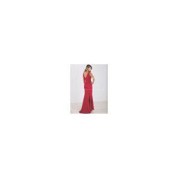Fashion High Quality Custom Made V-neckline Mermaid Lady Prom Dress photo-2