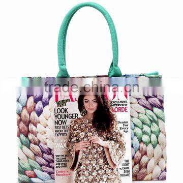 Pattern Stripes Woven Synthetic Straw Tote Womens Shoulder Handbag photo-3