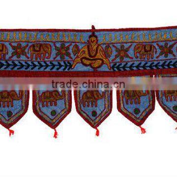 Decorative Embroidered Door Toran & Window Valance Topper