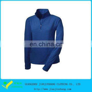 Slim Fitness Royal Blue Pullover Side Zipper Ladies Running Hoody