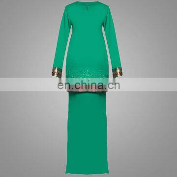 Wholesale Fashion Green Beaded Mermaid Latest Kebaya Modern Design Baju Kurung From Manxun photo-5