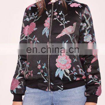 2016 New Style Premium Jacquard Bomber Jacket Women Fashion Jacket for Wholesale photo-4