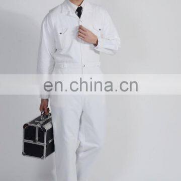 Best Quality Cotton Working Overalls White Men Work Uniforms With One-Piece Set photo-3