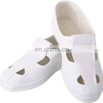 Pu sole canvas 4 holes industry use unisex cleanroom antistatic shoes