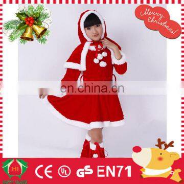 HI wholesale new velvet material christmas costume for kids