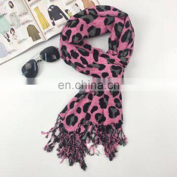 Oversized tassel leopard print scarf