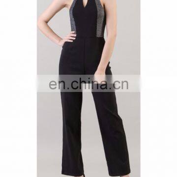 Black Polyester Jumpsuit for women