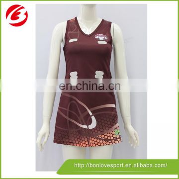 Top design custom cheap netball dresses/netball jersey/netball uniforms