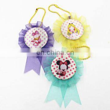 Disney snow yarn fabric artificial ribbon flower key chain