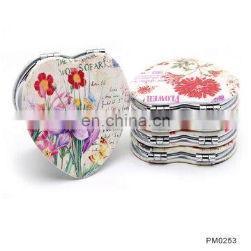 Disney Audited Factory Antique Folding Personalized Cosmetic Round Two Way PU Pocket Mirror