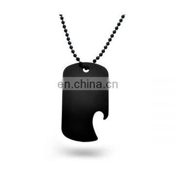 bottle opener black blank dog tags with ball chain