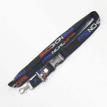 Double Layer Custom Polyester Lanyard Double Layer Woven Lanyard Shiny Rainbow Lanyard photo-2