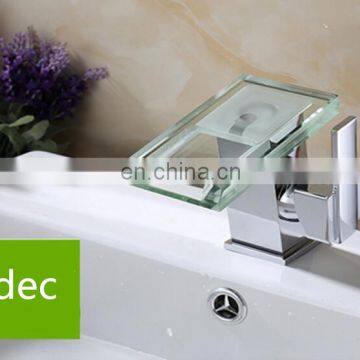 Waterfall Bathroom Basin Sink Mixer Tap LED Color Changing Basin Faucet photo-3