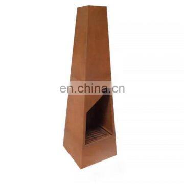 Garden Fire Pit Corten Steel Chiminea Heater