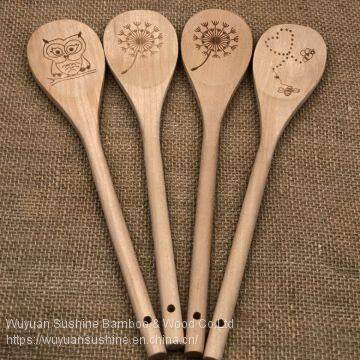 Wooden Spoons,Made of Chinese Cherry,with Laser Printing