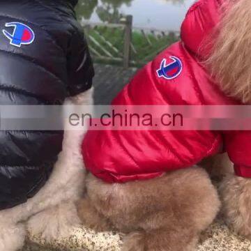 Warm Pet dog Cat coat puppy black red hooded cotton clothes apparel