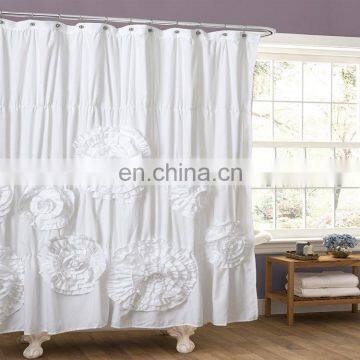 Elegant Crafted Flower Machine Washable Shower Curtain