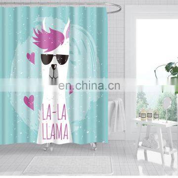 i@home 3D digital printing llama polyester shower curtain bathroom