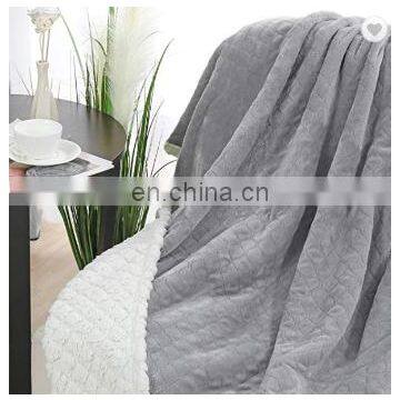 100% Polyester Sherpa Flannel Blanket Two Sides Brushed Cozy Fleece Throw photo-2