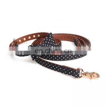 Amazon Best Selling Cute Polka Dot Pattern Bowknot Dog Collar and Leash Set photo-2