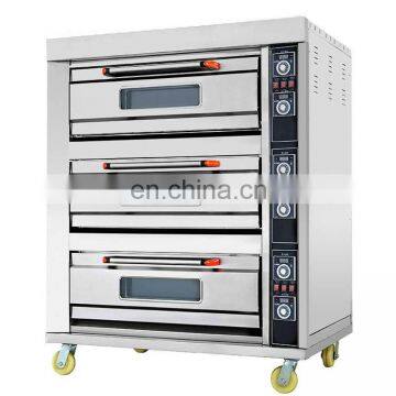 Commercial Bakery Equipment 3 Decks 9 Trays Electric Oven Snack Machines Baking Bread Bakery Oven
