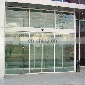 Frameless automatic sliding doors with automatic door opener