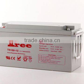 3 years warranty 12v 150ah wind Turbine battery 12v solar gel battery