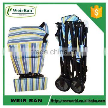 (73005) 2015 garden cart with 600D waterproof bags foldable gardening wagon with four wheels