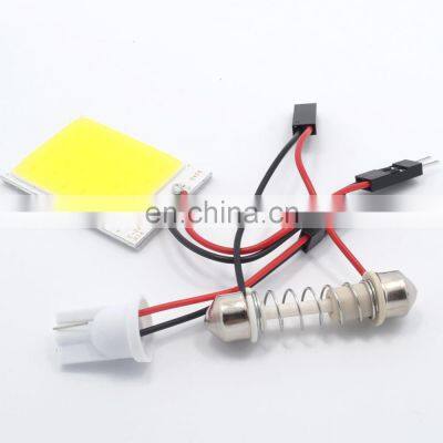 1Pcs White T10 24 Smd Cob Led Panel Car Auto Interior Reading Map Lamp Bulb Light Dome Festoon BA9S 3Adapter DC 12v