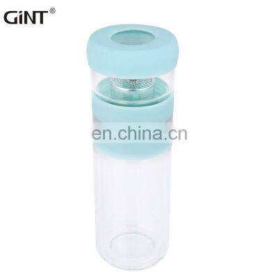 Custom 400ml High Quality Glass Bottle Drinking Cup With Tea Infuser photo-2