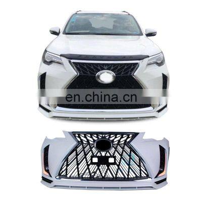 Auto Car Front Bumper Grille Wide Facelift Conversion Body Kit for Toyota Fortuner Update Lexus