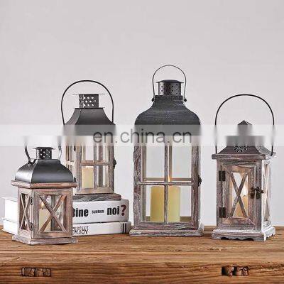 Modern Design High Quality Copper Lantern Wedding Home Decorative Glass Lantern With Print