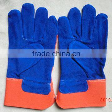 Factory wholesale cheap price full palm cowhide work gloves