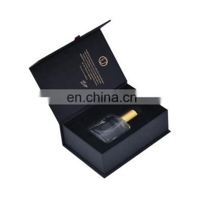 Custom Logo Paper Gift Box Packaging Storage Luxury Black Book Style Cardboard Paper Perfume Box Cases