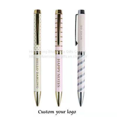 Custom Personalized Twist Metal Ballpoint Pen Thermal Transfer Metal Advertising Pen | Corporate Pen Gifts | Custom Laser Engraved Pens