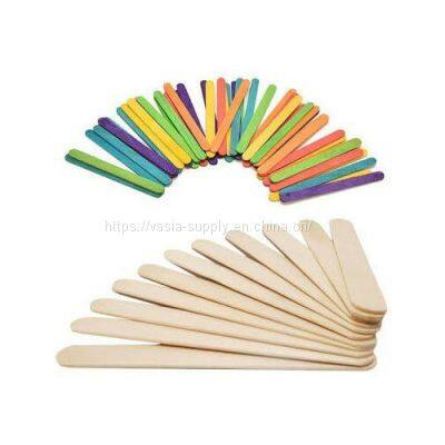 Eco-friendly  Large Craft Sticks Wholesale Wooden straight edge Ice Cream Stick