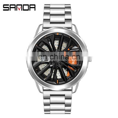 SANDA P1063 New Design Style Men Quartz Watches Waterproof Dials Decoration Simple Sport Men Wrist Watch