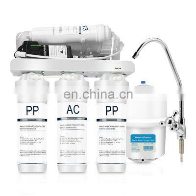 Easy installation 75GPD under sink reverse osmosis water filter system purifier for home