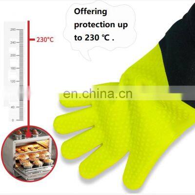 Household Barbecue Multifunctional Kitchen Microwave Oven Silicone Rubber Baking BBQ Mitt Oven Gloves photo-3