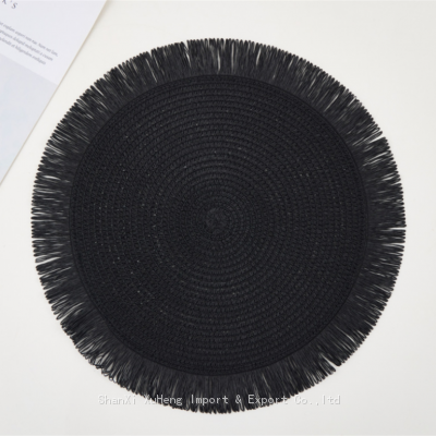 Custom Rattan Wholesale Eco-friendly black Colored Wedding Macrame Paper Place Mats