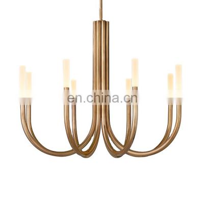 Modern Design Brass Chandelier Custom High Quality Decorative Lighting Fixtures for Luxury Villa Living Room Bedroom Aisle