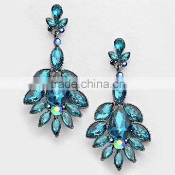 2016 New Gold Earring Crystal Flower Petals Drop Evening Earring Luxury Fashion Earring photo-6