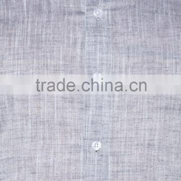 High Quality Grey Textured Men's Shirts Short Sleeve Mother Pearl Button photo-5